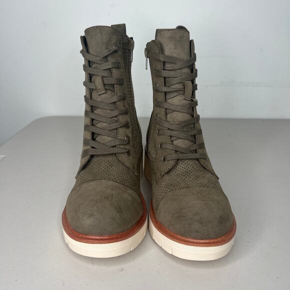 MIA Khaki Green Kashton Perforated Zip Combat Boot Size 9.5 - Picture 3 of 8